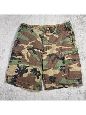 Polo Ralph Lauren Relaxed Fit Mens Camo Cargo Shorts Green Brown Woodland Utilit